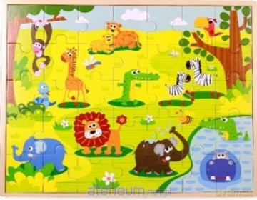 Puzzle drewniane Safari 35 el. [PUZZLE]