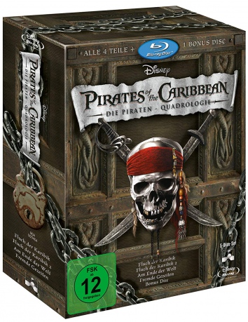 Pirates of the Caribbean 1-4 (Piraci z Karaibów) [BOX] [4xBlu-Ray]