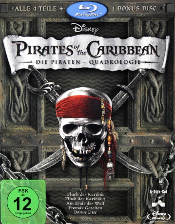 Pirates of the Caribbean 1-4 (Piraci z Karaibów) [BOX] [4xBlu-Ray]