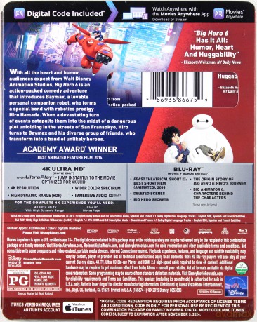 Big Hero 6 (Wielka szóstka) [Blu-Ray 4K]+[Blu-Ray]