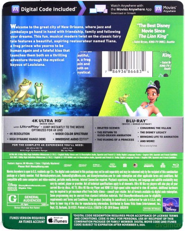 The Princess and the Frog (Księżniczka i żaba) (Disney) [Blu-Ray 4K]+[Blu-Ray]
