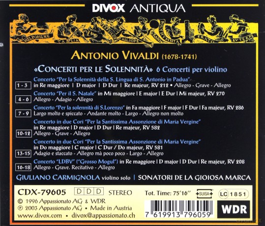 Carmignola: Vivaldi6 Concertos [CD]
