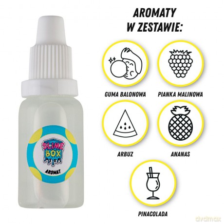 Aromaty zestaw nr 3 - 5 sztuk po 15ml (guma balonowa/pianka malinowa/arbuz/ananas/pinacolada)
