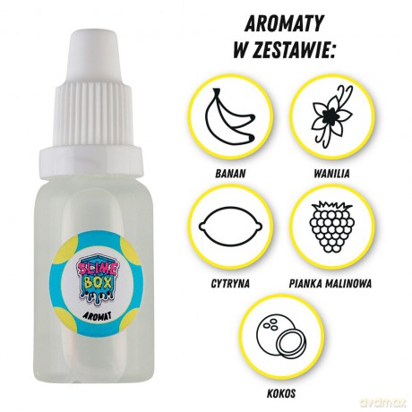 Aromaty zestaw nr 5 - 5 sztuk po 15ml (banan/wanilia/cytryna/pianka malinowa/kokos)