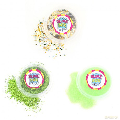 Brokaty zestaw nr 7 - 3 kolory (fluo zielony/zielony/confetti)