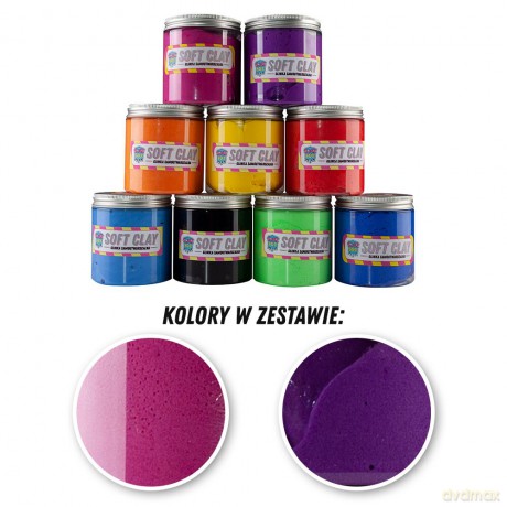 Glinka zestaw 2 - 2 kolory po 100g (różowy/fioletowy)