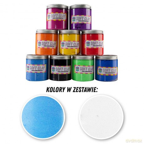 Glinka zestaw 5 - 2 kolory po 100g (biały/niebieski pastelowy)
