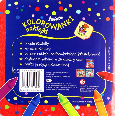 Kolorowanki, naklejki. Święta - Piotr Kozera [KSIĄŻKA]