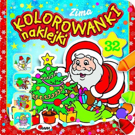 Zima. Kolorowanki naklejki - Piotr Kozera [KSIĄŻKA]