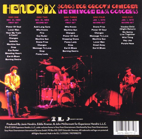 Jimi Hendrix: Songs For Groovy Children: The Fillmore East Concerts [5CD]