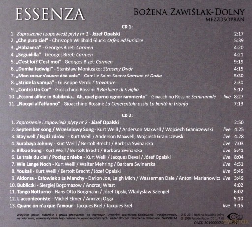 Bożena Zawiślak-Dolny: Essenza [2CD]