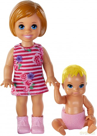 Lalki Barbie Rodzeństwo Blondynka + niemowlę