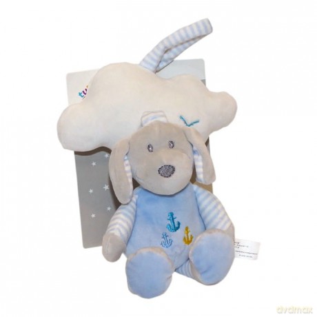 Pozytywka z chmurką New Baby Piesek niebieski 35 cm