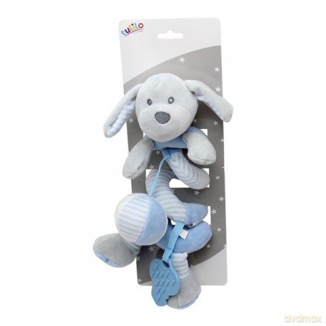Sprężynka pluszowa New Baby Piesek niebieski 30 cm