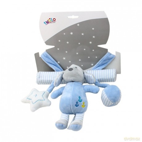 Zawieszka z dodatkami New Baby Piesek niebieski 22 cm