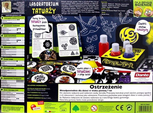 Zestaw naukowy Im A Genius Laboratorium tatuaży