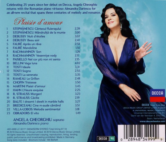 Angela Gheorghiu: Plaisir D'amour [CD]