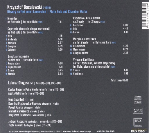 Baculewski: Utwory na flet solo i kameralne [CD]