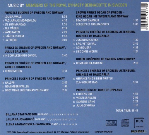 Music By Members of The Royal Dynasty Bernadotte in Sweden [CD]