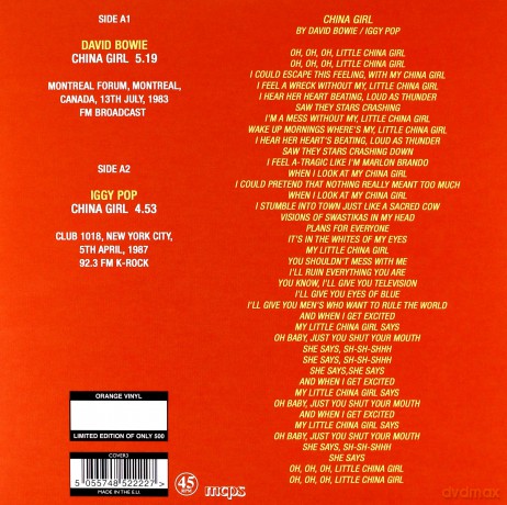 David Bowie: China Girl (Orange) [Winyl]
