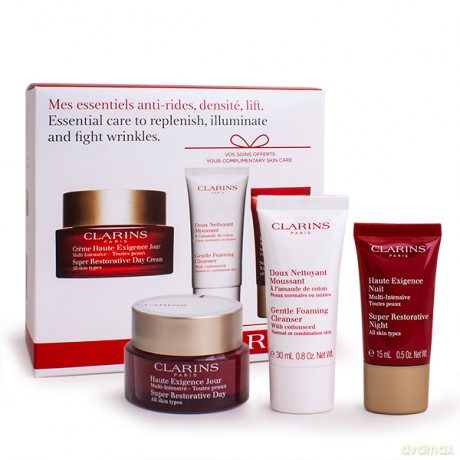Clarins Set (Super Restorative Day Cream 50 ml+Gentle Foaming Cleanser 30 ml+Super Restorative Cream 15 ml)