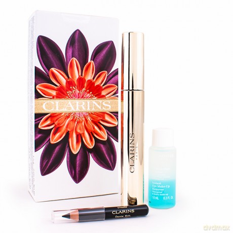 Clarins Set Eyes Volume (Supra Volume Mascara 01 8 ml+Mini Khol Pencil 01+Instant Eye Make-Up Remover 10 ml)