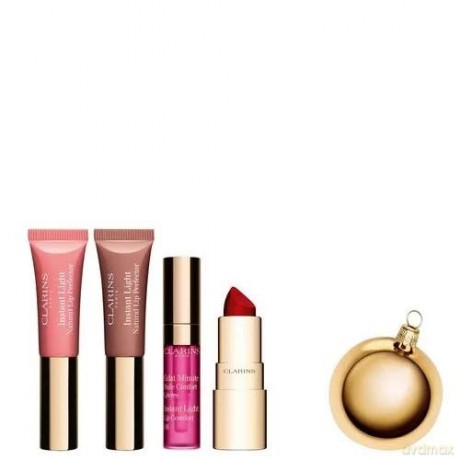 Clarins Set Mini Beautiful Lips (Eclat Minute Huile Levres 02 Rasberry 2,8 ml+Joli Rouge Velvet 742 1,5g+Eclat Minute Embellisseur Levers 01 5 ml+Eclat Minute Embellisseur Levers 06 5 ml)