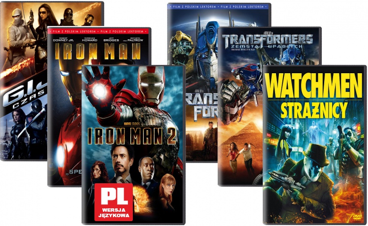 Kolekcja Trzask: Transformers / Transformers 2 / Iron man / Iron man 2 / Watchmen / GI Joe [BOX] [6DVD]