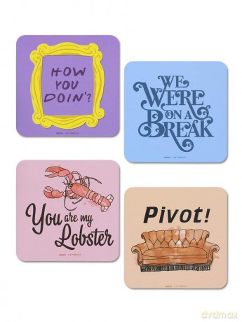 Friends Quotes Zestaw 4 podkładek (Przyjaciele)