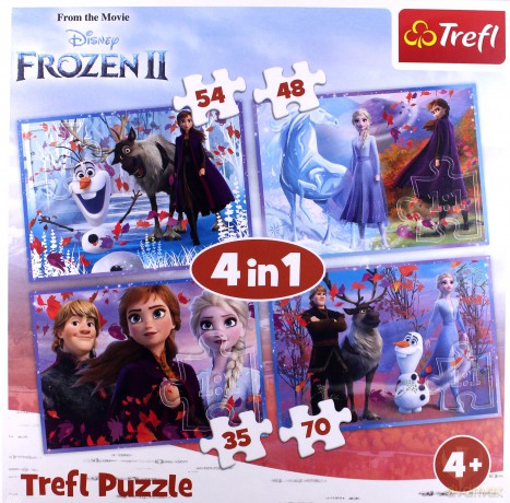 TREFL 4w1 Podróż w nieznane / Disney Frozen 2 (34323) [PUZZLE]