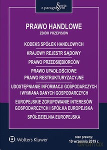 Prawo handlowe Zbiór przepisów (10 września 2019) [KSIĄŻKA]