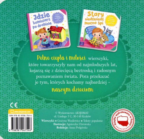Stary niedźwiedź mocno śpi. Znane i lubiane wierszyki dla maluszka [KSIĄŻKA]