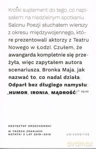 W trzech zdaniach. Zapiski z lat 2018/2019 - Krzysztof Orzechowski [KSIĄŻKA]