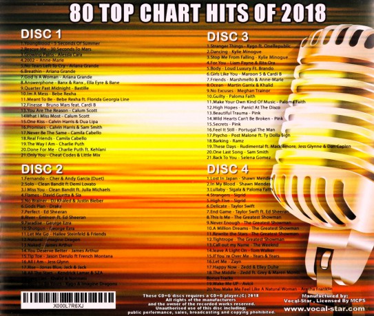 Vocal-Star: 2018 Chart Hits CD-G Disc Pack - 80 Songs [CD]