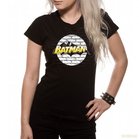 Batman: Wall Logo, Black, Women's (XL) [T-Shirt]