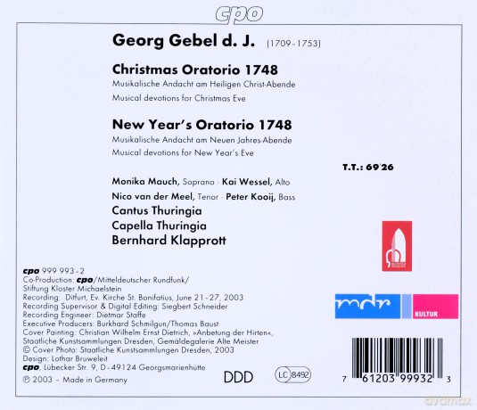 Mauchwesselklapprott: Gebelchristmas Oratorio [CD]