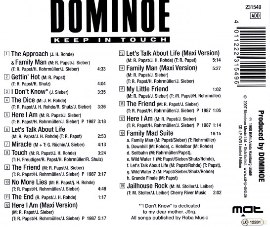 Dominoe: Keep In Touch [CD]