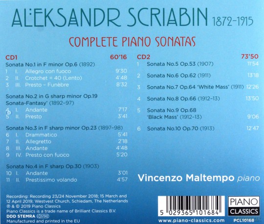 Vincenzo Maltempo: Scriabin: Complete Piano Sonatas [2CD]