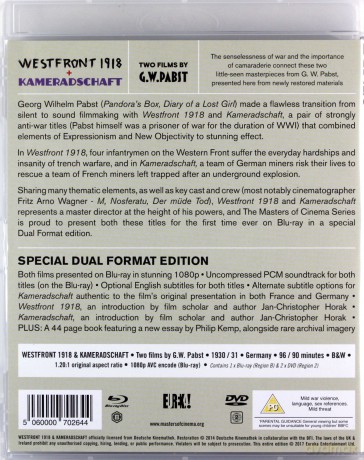 Westfront 1918 / Kameradschaft (Front zachodni 1918 / Braterstwo ludów) [Blu-Ray]+[DVD]