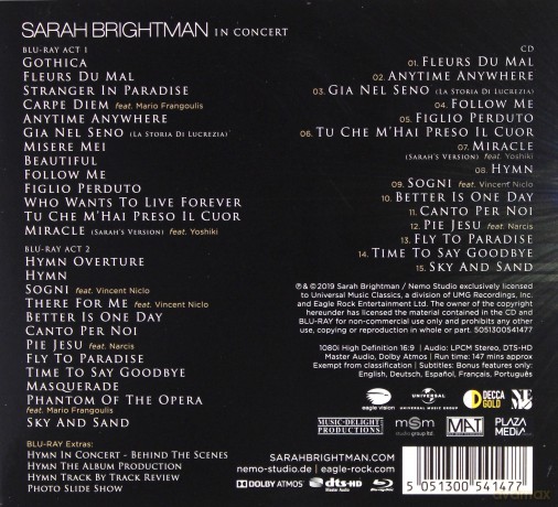 Sarah Brightman: Hymn - In Concert [Blu-Ray]+[CD]