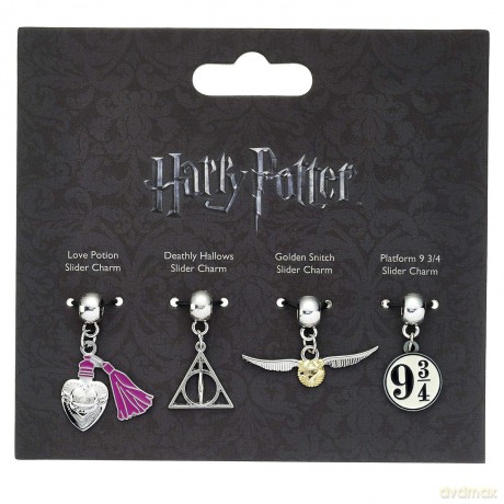 Harry Potter Charmsy Zestaw: Złoty znicz, Eliksir Miłości, Peron 9 3/4