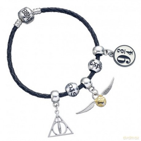 Harry Potter bransoletka Charms Inygnia Śmierci/ Złoty znicz/ Peron 9 3/4