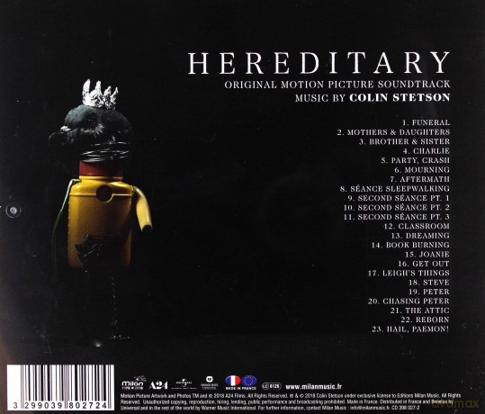 Hereditary soundtrack (Colin Stetson) [CD]