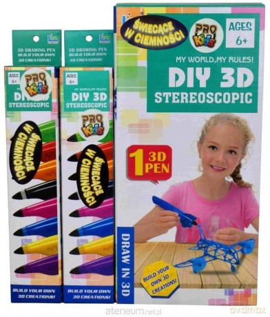 Długopis 3D Zestaw podstawowy świecący w ciemności