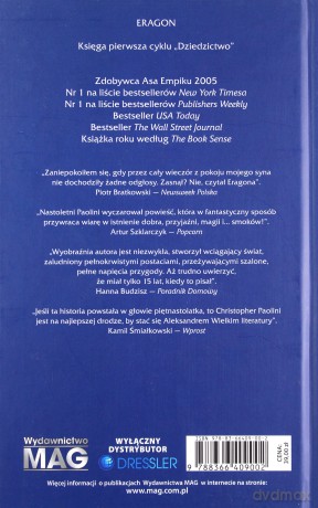 Dziedzictwo (Tom 1) Eragon - Christopher Paolini [KSIĄŻKA]