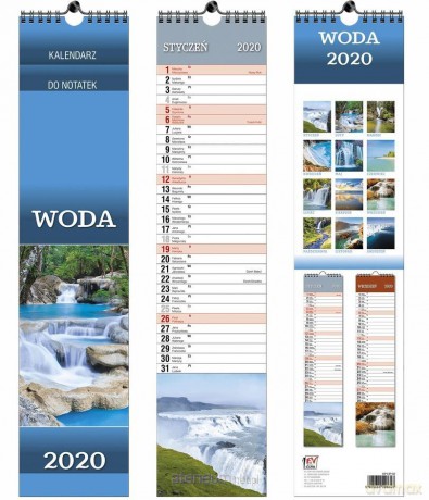 Kalendarz 2020 13 Plansz paskowy - Woda [KALENDARZ]