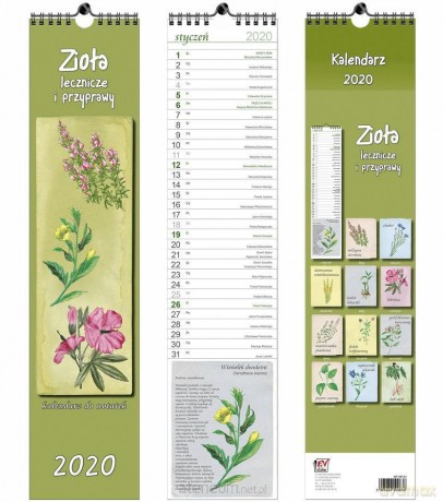 Kalendarz 2020 13 Plansz paskowy - Zioła [KALENDARZ]