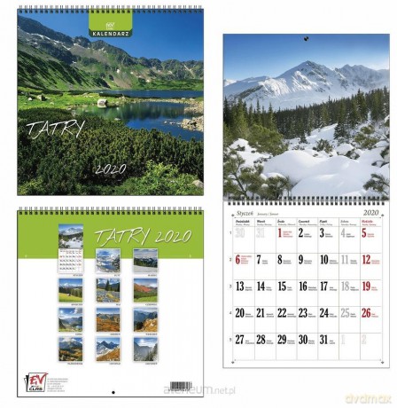 Kalendarz 2020 13 Planszowy Tatry [KALENDARZ]