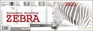 Kalendarz 2020 Biurkowy poziomy - Zebra [KALENDARZ]