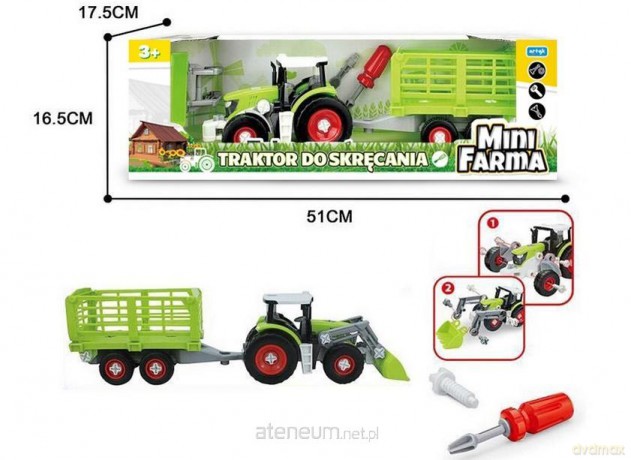 Mini Farma Traktor z przyczepą do skręcania
